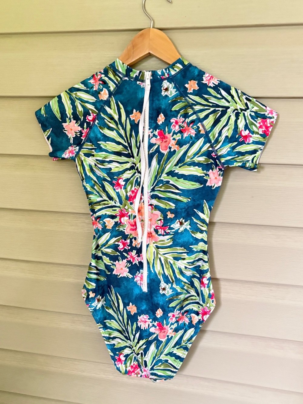 AXESEA athletic swimsuit tropical surfing rash guard SPF sporty sz 4 Australian - Picture 8 of 16